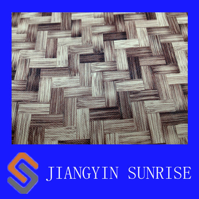 La tessitura di bambù ha stampato il tessuto del PVC/il cuoio di cuoio sofà della mobilia