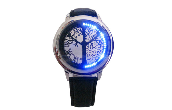 Orologio di cuoio del braccialetto LED Digital unisex per il nuoto, resistente di acqua
