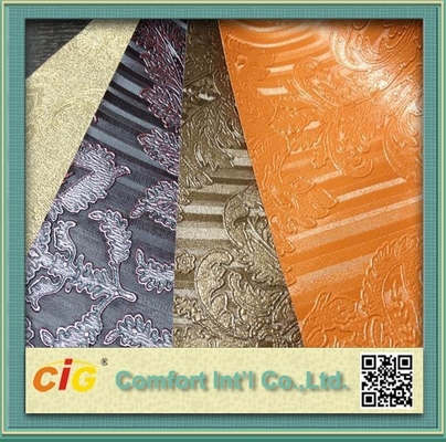 Materiale metallico del tessuto del cuoio sintetico del PVC di Waterproolf per la tappezzeria/sede di automobile delle borse