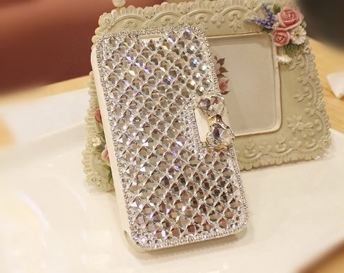 Casi di lusso del telefono cellulare del cuoio di Bowknot del diamante di Bling per la galassia S2 di Samsung