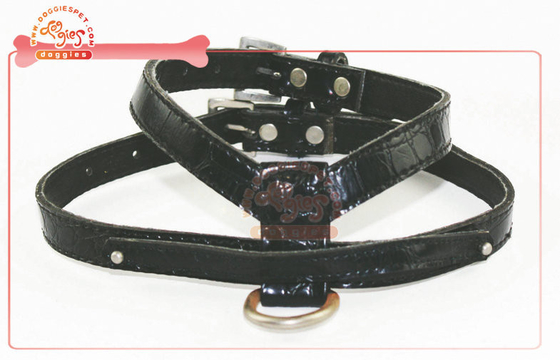 Imbracatura per cani del nero del cuoio del faux e cavo durevole/imbracatura per cani regolabile