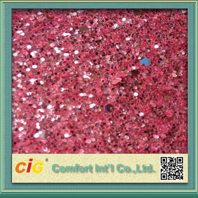 Tessuto di cuoio sintetico del PVC di scintillio della decorazione/tessuto di cuoio brillante