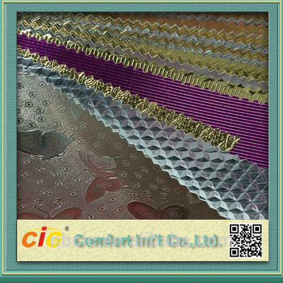 Materiale metallico del tessuto del cuoio sintetico del PVC di Waterproolf per la tappezzeria/sede di automobile delle borse
