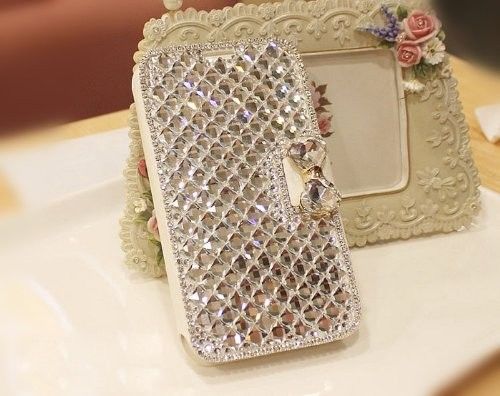 Casi di lusso del telefono cellulare del cuoio di Bowknot del diamante di Bling per la galassia S2 di Samsung