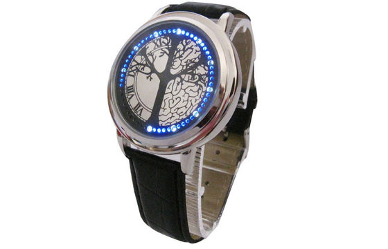 Orologio di cuoio del braccialetto LED Digital unisex per il nuoto, resistente di acqua
